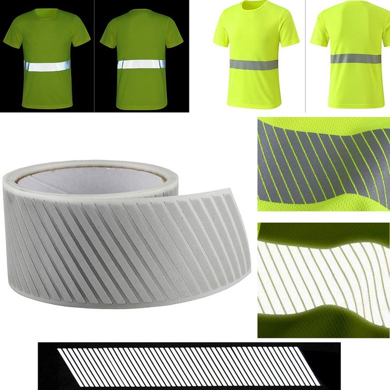 JINBING 2" Safety Silver Reflective Iron on Fabric Clothing Tape Stripe Heat Transfer Vinyl Film M02 (2" x 33ft) - Image 2